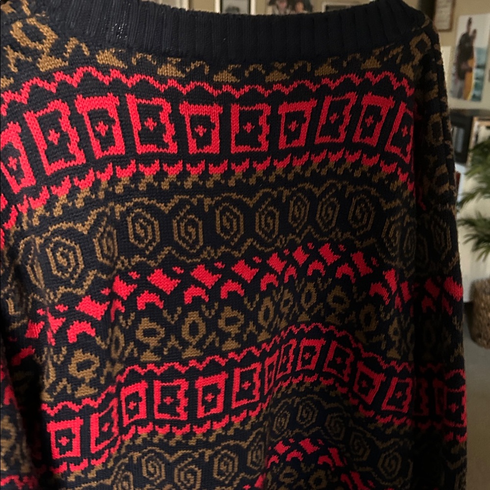 Multicolor Heavy Weight Knit Patterned Sweater - image 3